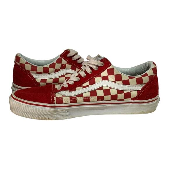 Vans Old Skool Checkerboard Red/White Women's Sneakers Size 9 Sktr - Picture 5 of 8